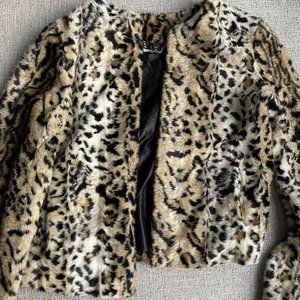 Faux Fur Leopard Print Jacket